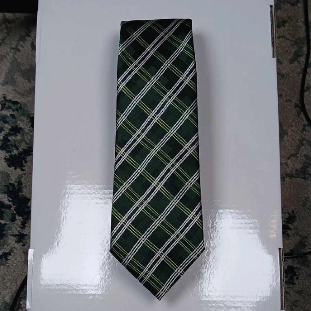 Stafford‎ Green Plaid Men's Tie - Picture 4 of 4